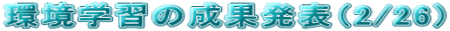 ���w�K�̐��ʔ��\�i2/26�j