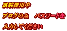 試験運用中  ブログのみ　パスワードを  入力してください